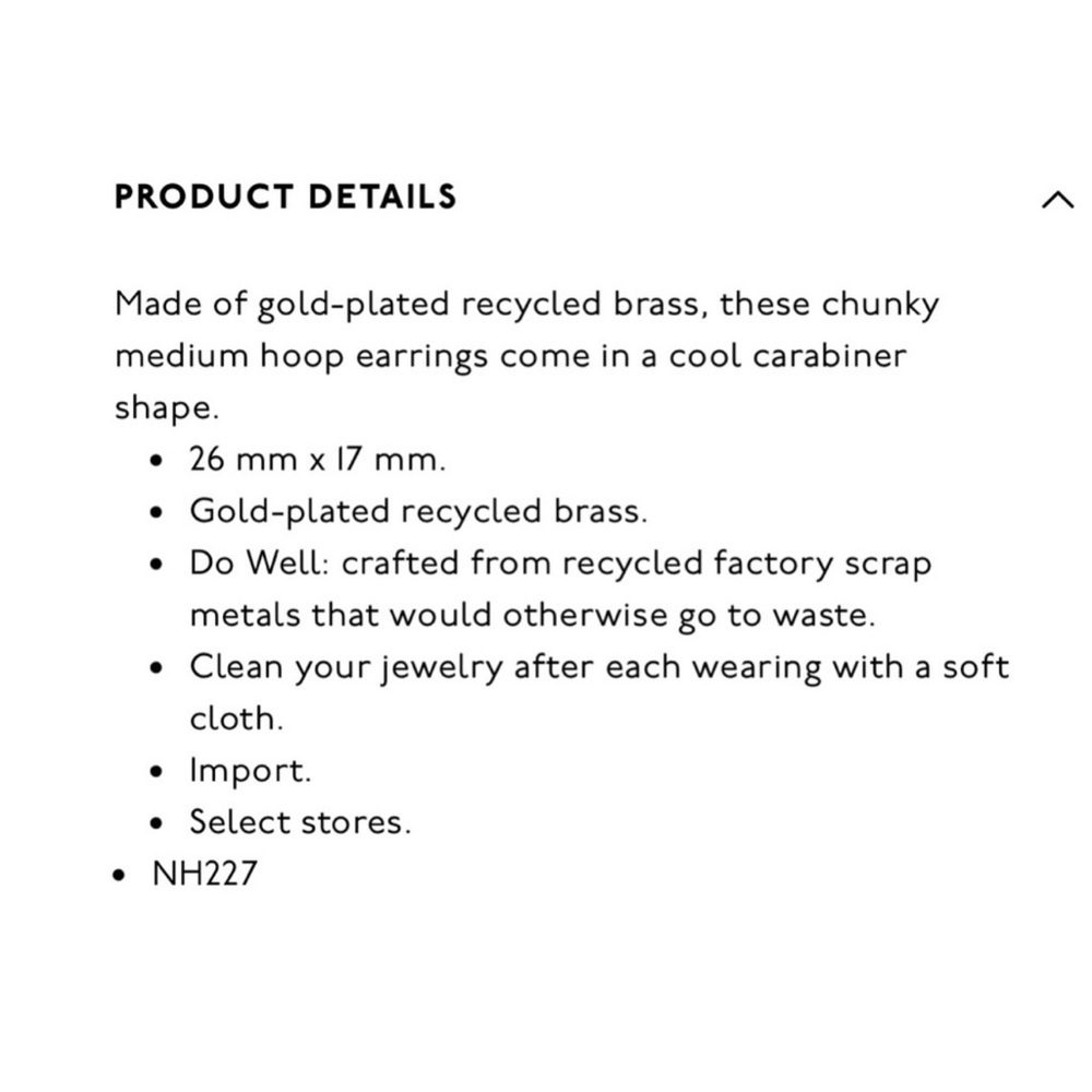 Madewell carabiner medium hoop earring - Picture 4 of 8